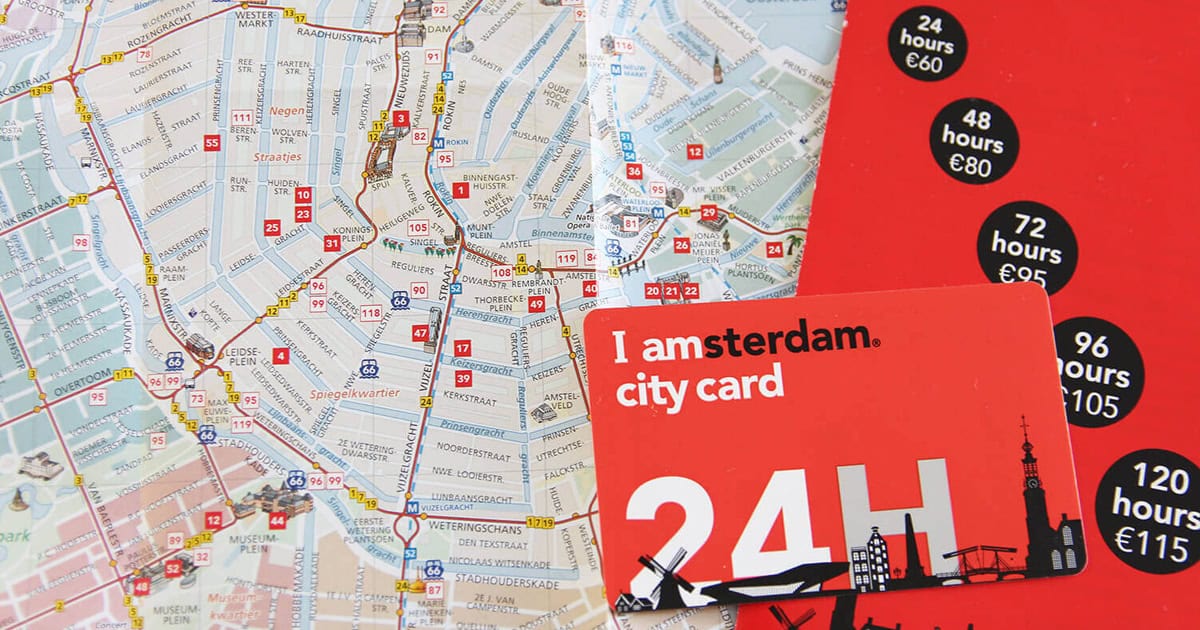 I amsterdam City Card mit Karte.